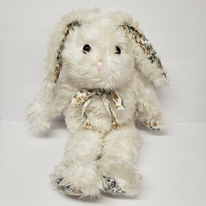 Midwestern Home Products 21" White Bunny Rabbit Floral Ears Feet Paws Bow Plush